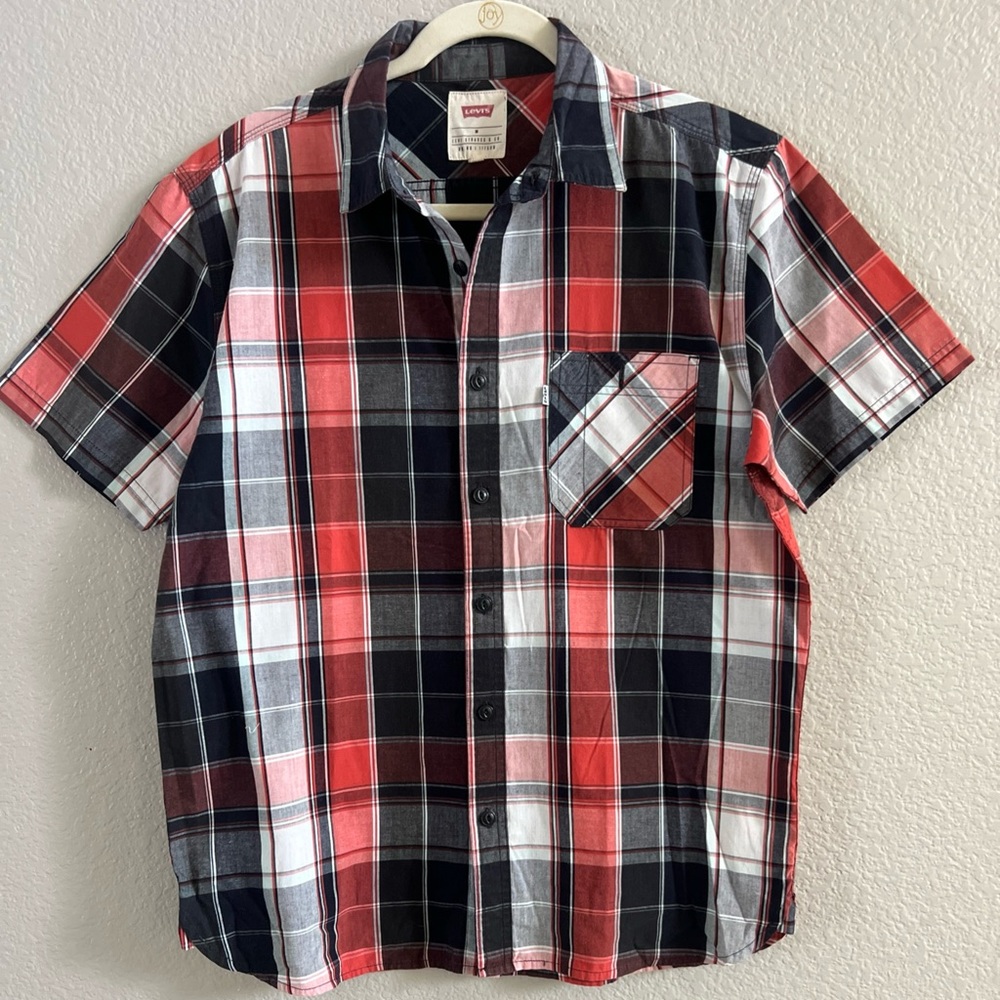 Levi's Red and Black Checkered Men's Shirt